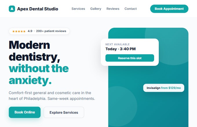 Apex Dental Studio design concept